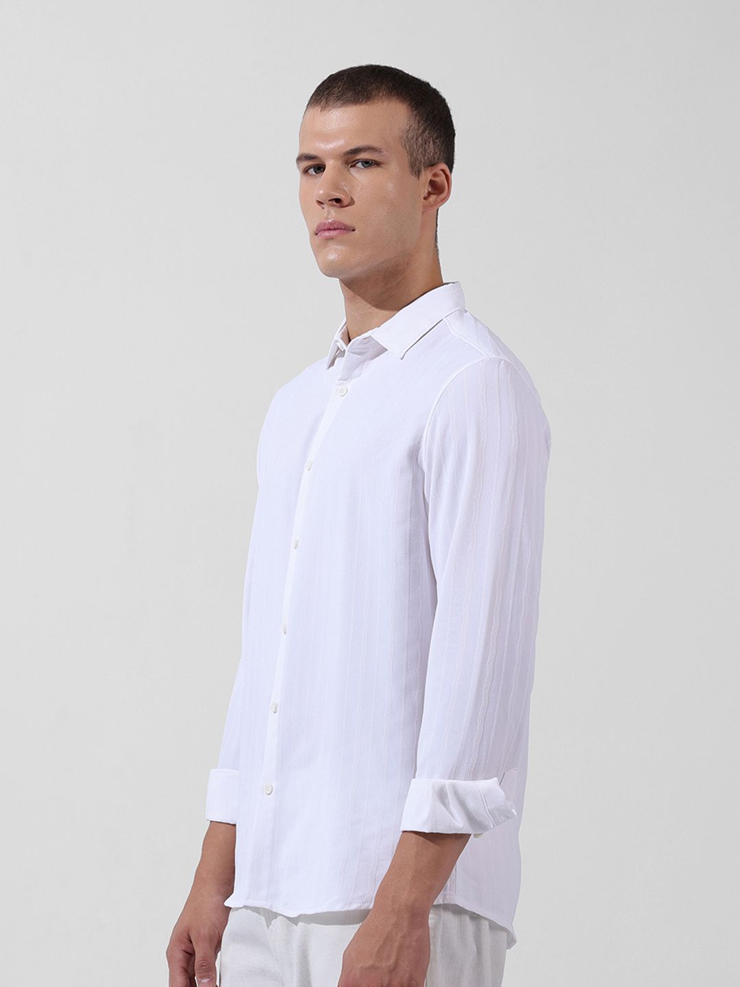 The Indian Garage Co Men Regular Fit Textured Resort Wear Shirt