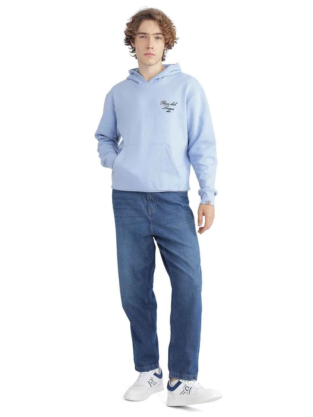 RARE RABBIT Men Printed Hooded Sweatshirt