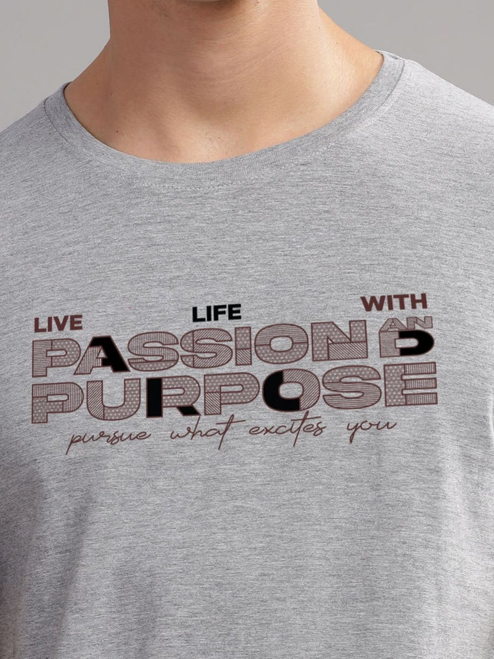 ADRO Typography Printed Round Neck Cotton T-shirt