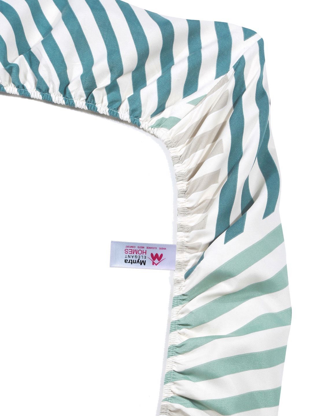 Myntra Elegant Homes Hijau Kapas Abstrak 300 TC Dilengkapi Cadar King Halus dengan 2 Sarung Bantal-250 x 225 cm