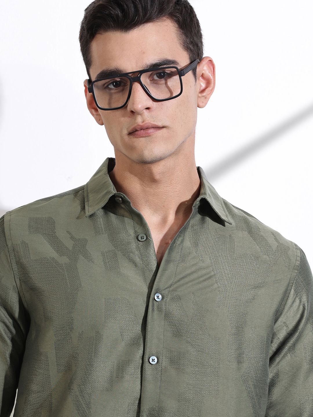 Thomas Scott Men Classic Slim Fit Opaque Casual Shirt