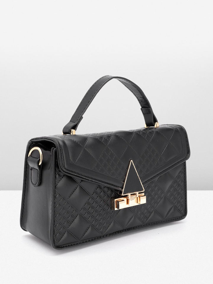 DressBerry Brand Logo Embossed Quilted Satchel