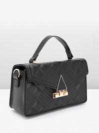 DressBerry Brand Logo Embossed Quilted Satchel