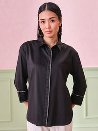 Dan wanita kapas baju kaunter pepejal