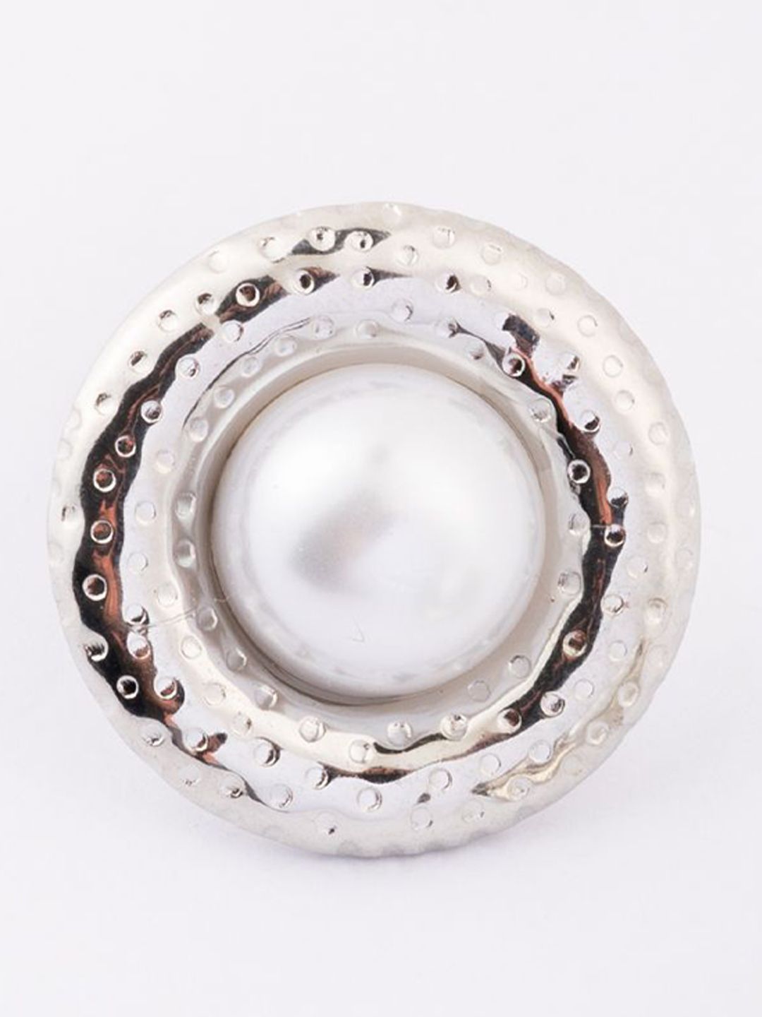 VOGUE PANASH Stainless Steel 18K Gold-Plated Pearls Beaded Circular Shape Studs