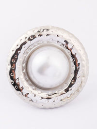 VOGUE PANASH Stainless Steel 18K Gold-Plated Pearls Beaded Circular Shape Studs