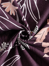 Myntra Elegant Homes Purple & White Floral 300 TC Single Bedsheet with 1 Pillow Covers