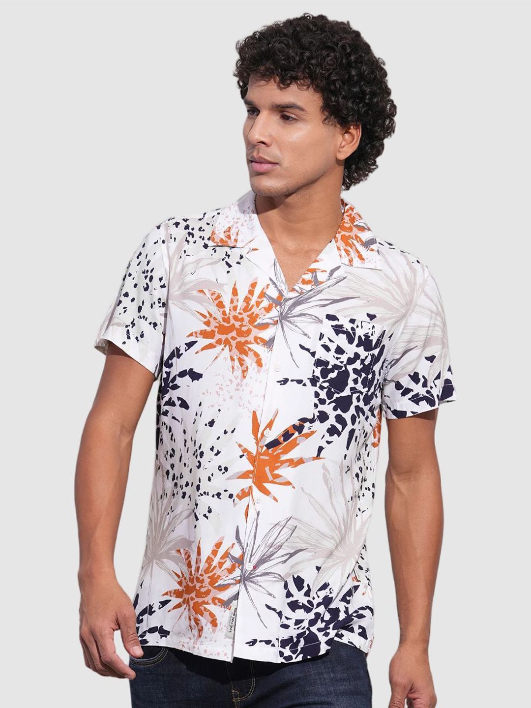 Being Human Men Classic Slim Fit Floral Opaque Printed Casual Shirt