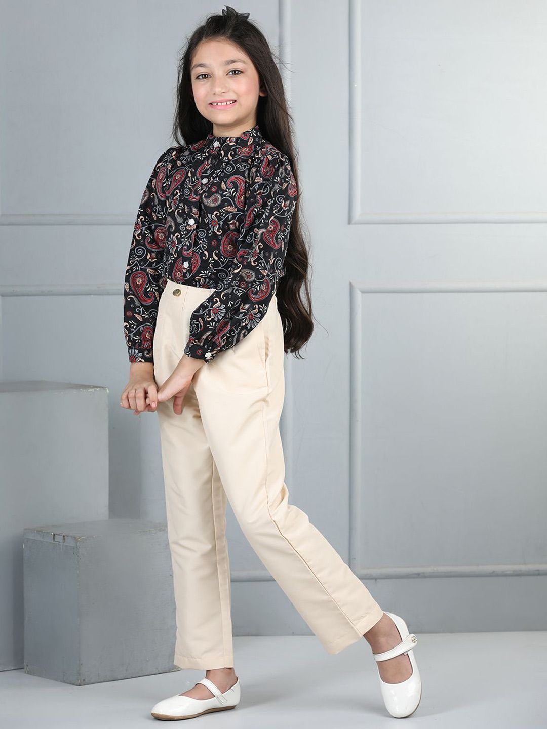 Cutiekins Girls Printed Top with Trousers