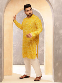 SOJANYA PLUS Floral Printed Mandarin Collar Straight Kurta