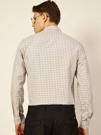Thomas Scott Men Smart Spread Collar Tartan Checked Cotton Formal Shirt