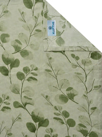 KLOTTHE Green Floral 300 TC Single Bedsheet with 1 Pillow Covers