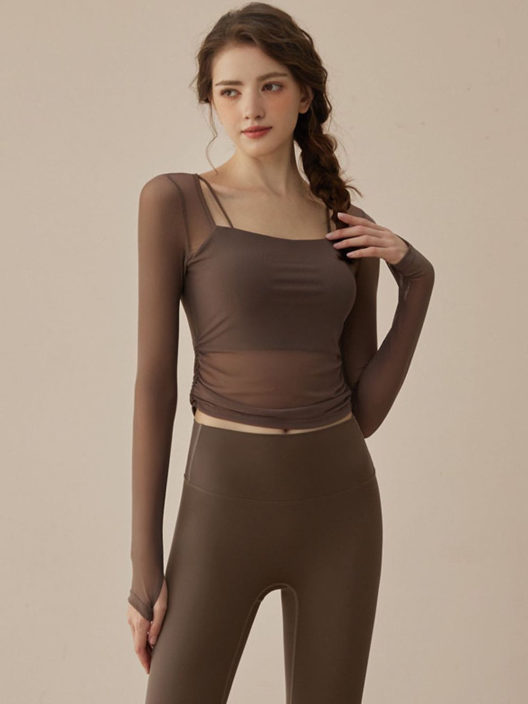 HRX by Hrithik Roshan Solid Top & Tights Co-Ord Set