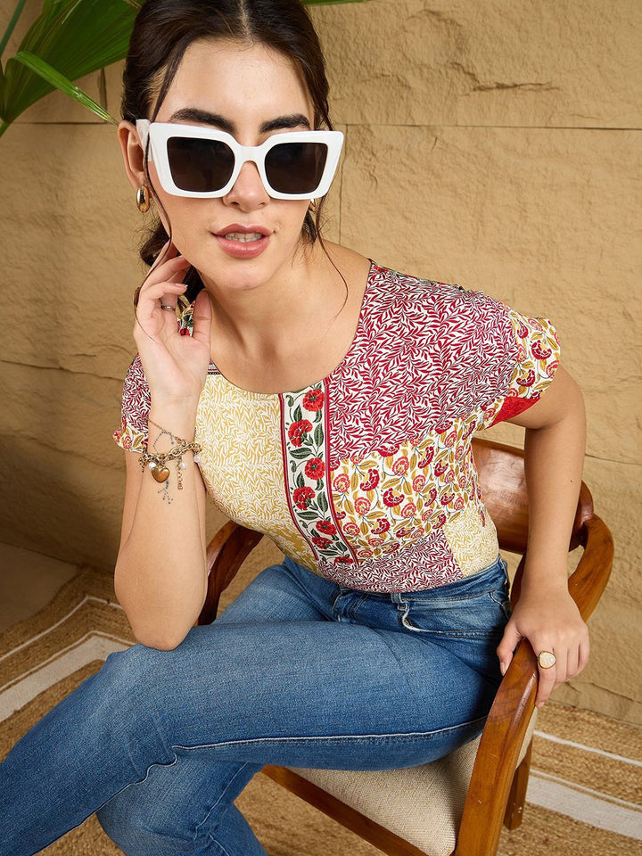 Berrylush Women Ethnic Motifs Printed Top