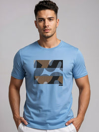 ADRO Abstrak Printed Lengan Pendek Kapas T-shirt Regular Fit