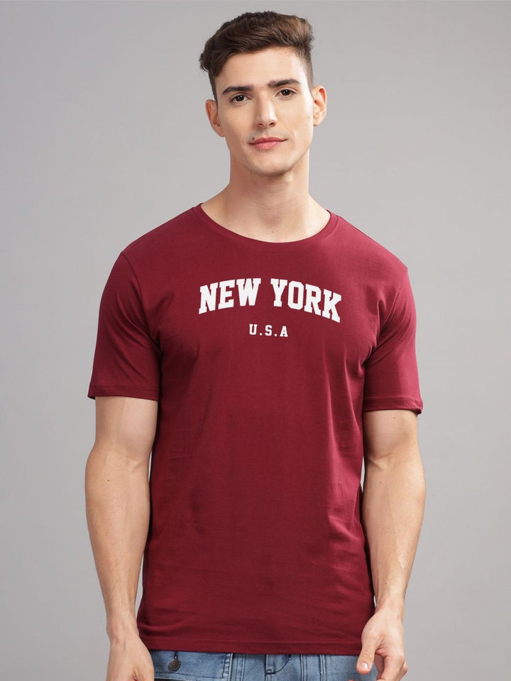 ADRO Men Typography Printed Raw Edge T-shirt