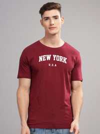 ADRO Men Typography Printed Raw Edge T-shirt