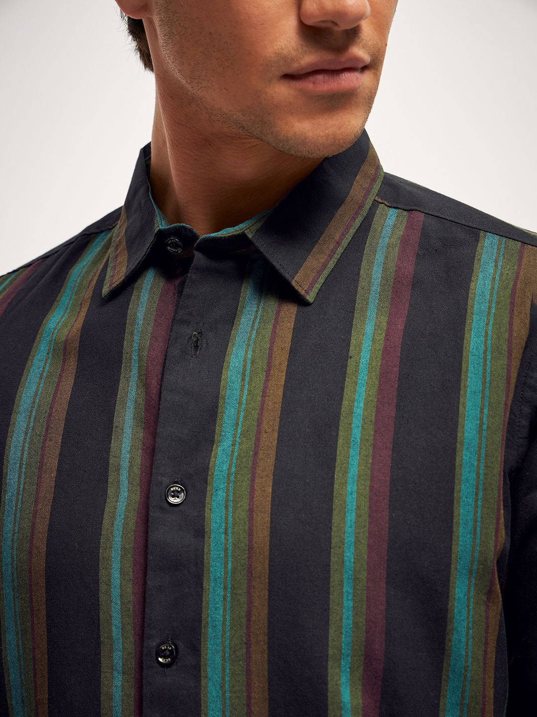 THE BEAR HOUSE Men Multi Striped Slim Fit Casual Shirt
