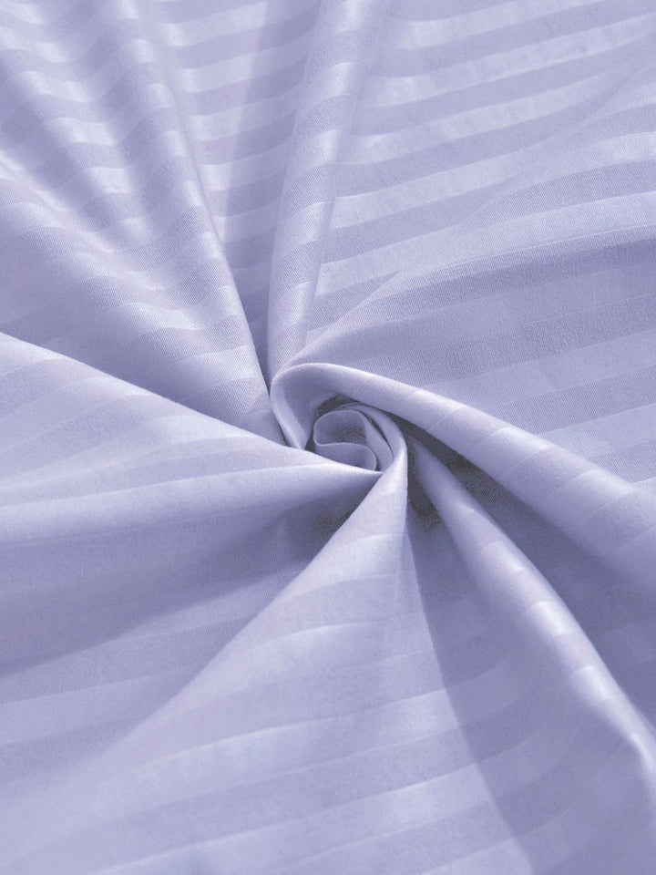 Aura Lavender & White Striped 300 TC Cadar Katil Single dengan 1 Sarung Bantal