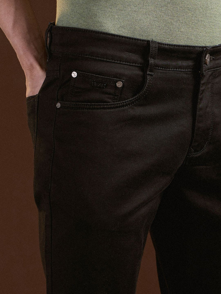 THE BEAR HOUSE Men  Cotton Solid Slim Fit Jeans