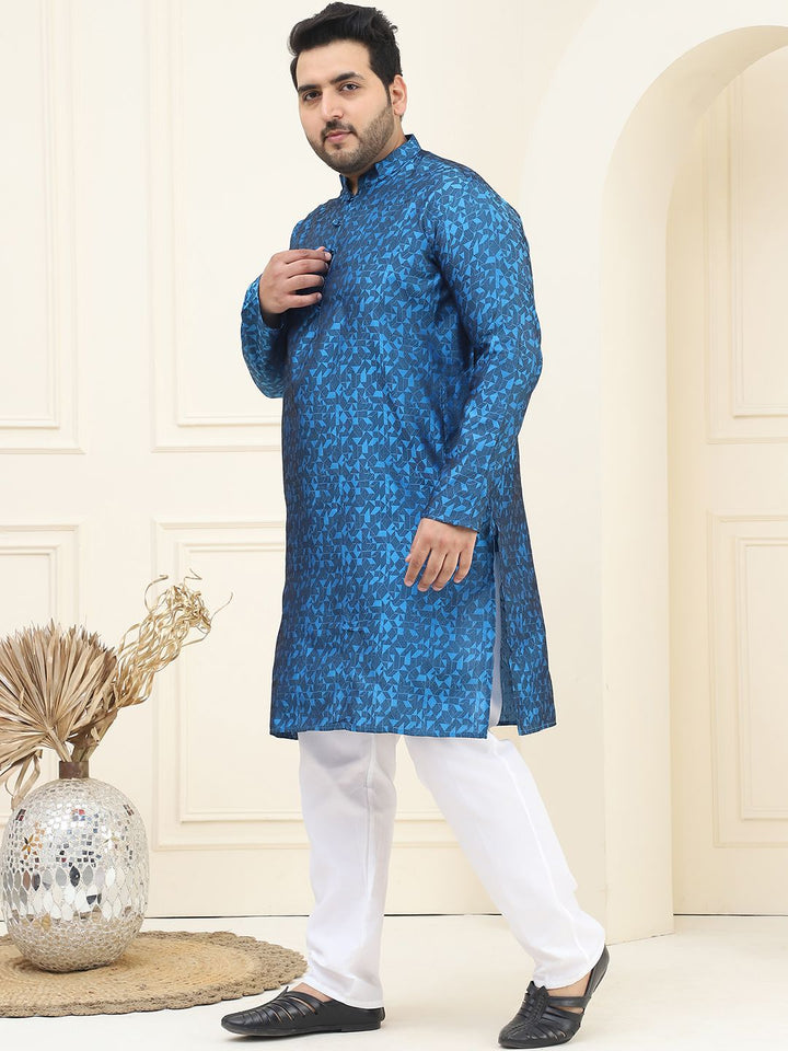 SOJANYA PLUS Plus Size Mandarin Collar Kurta with Pyjama