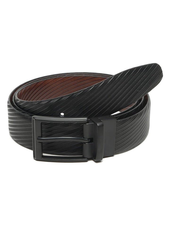 Teakwood Leathers Men Textured Leather Reversible Formal Belt