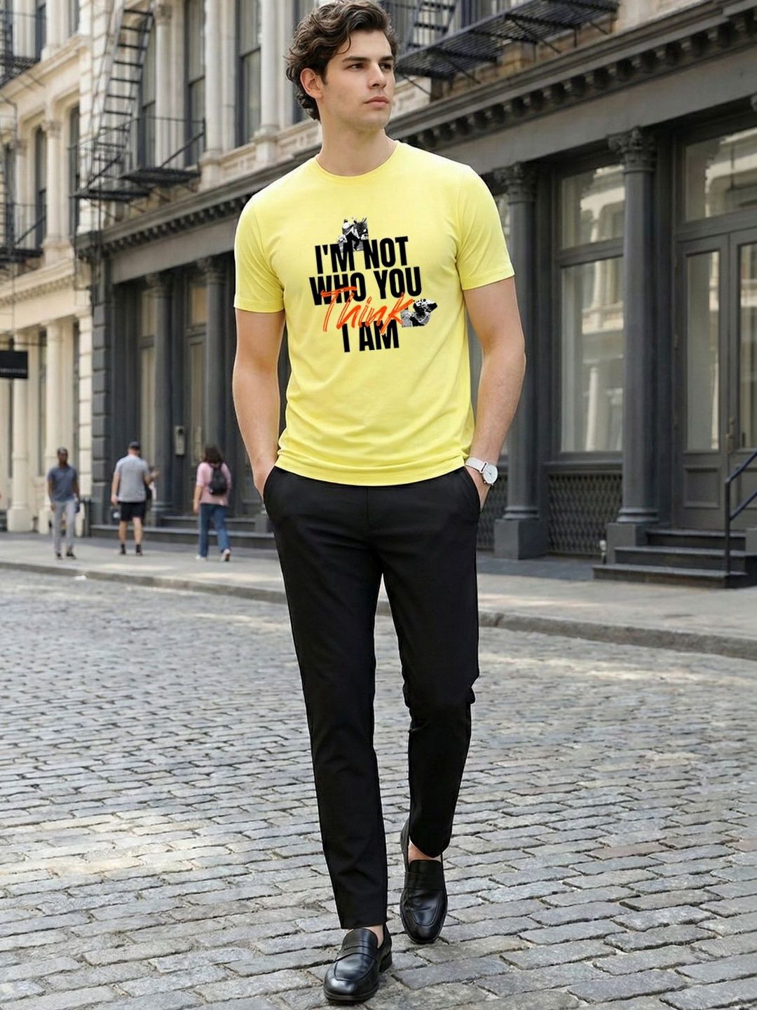 ADRO Men Typography Printed T-shirt