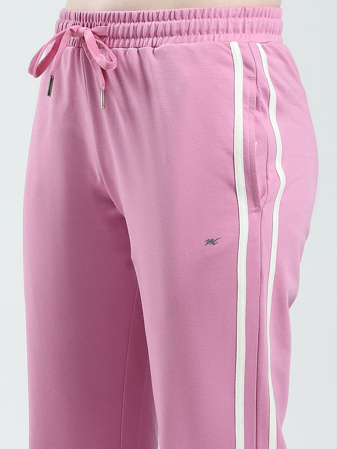 Monte Carlo Women Mid-Rise Regular Fit Track Pants with Side Stripes
