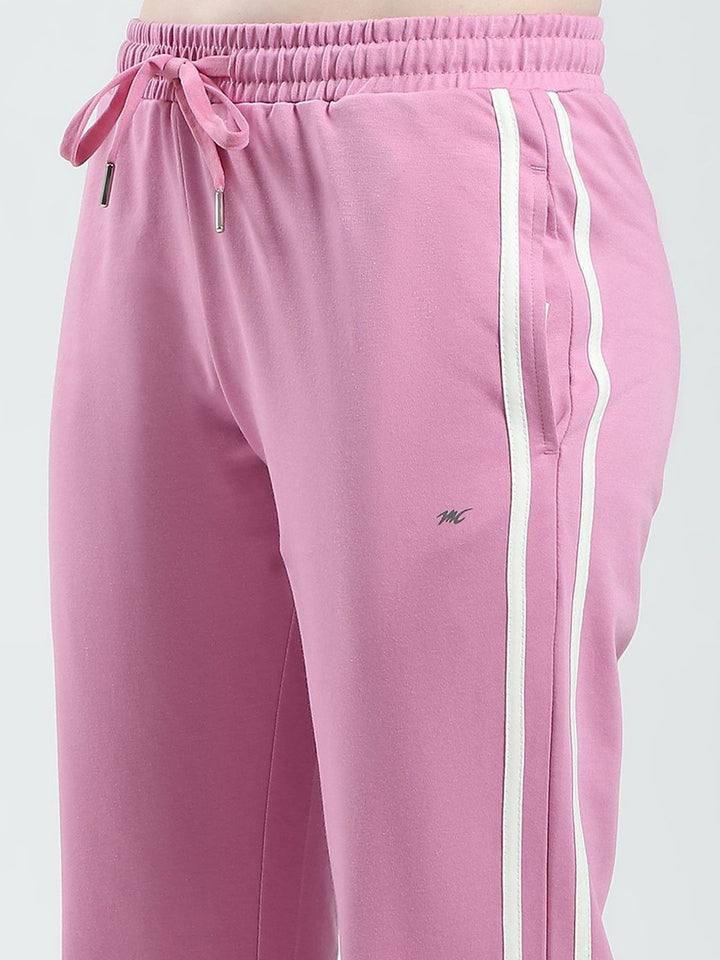 Monte Carlo Women Mid-Rise Regular Fit Track Pants with Side Stripes