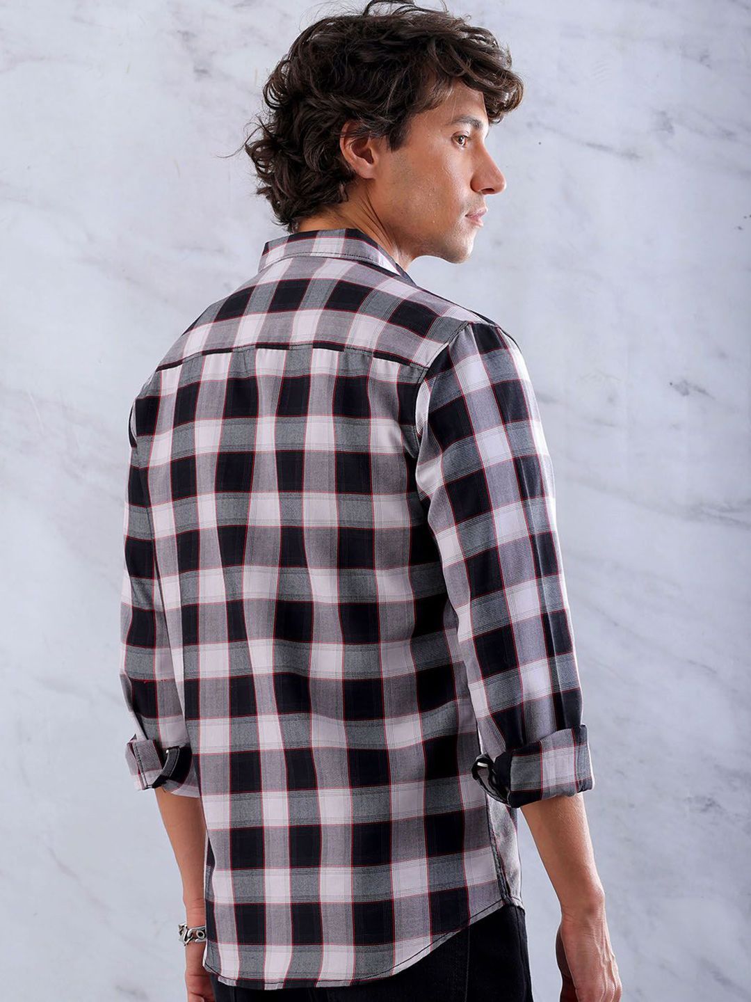 The Indian Garage Co Men Buffalo Checks Casual Shirt