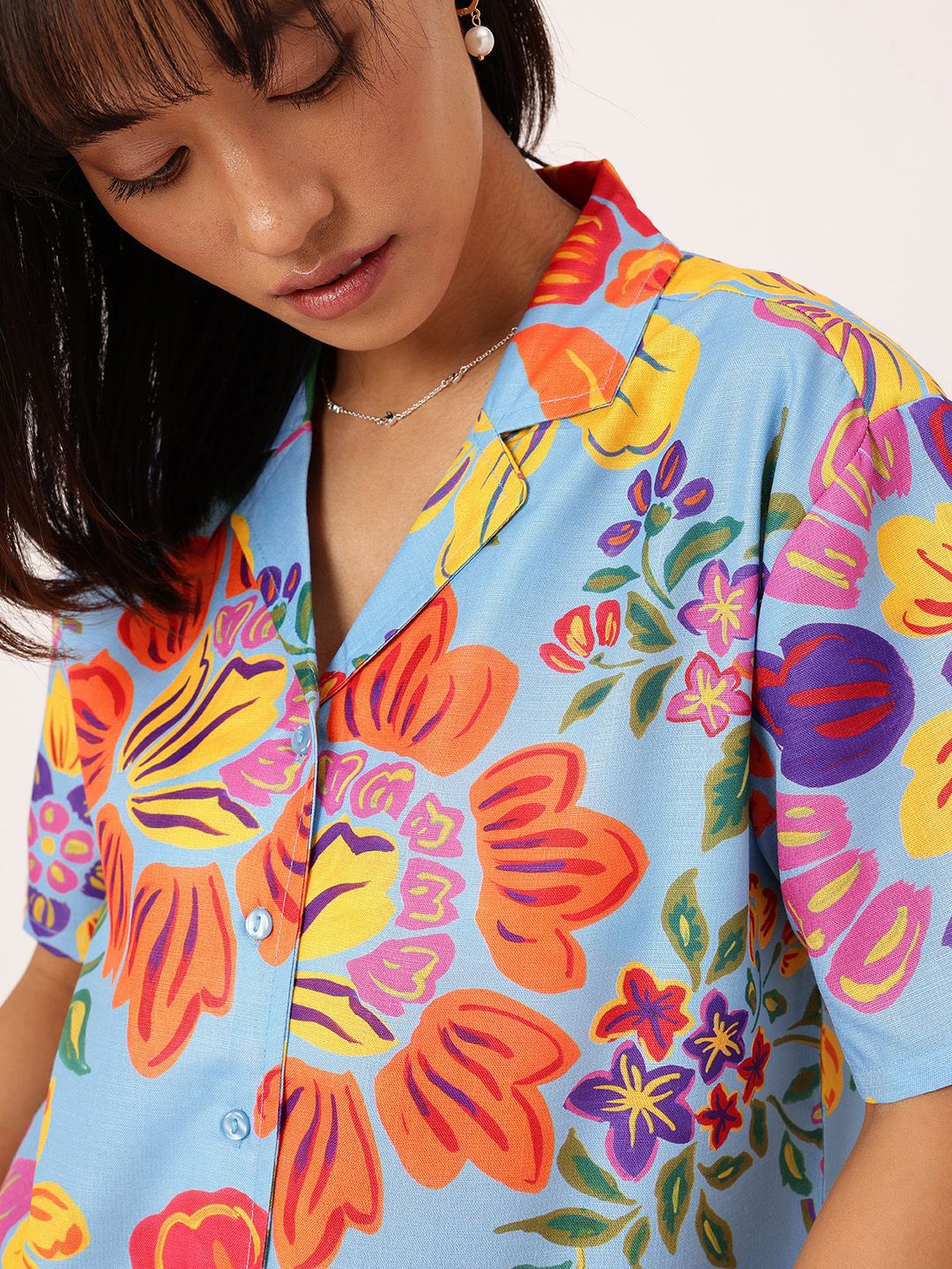 DressBerry Trendy Elegance Printed Boxy Casual Shirt