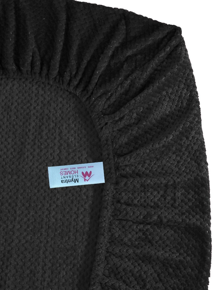 Myntra Elegant Homes Black Solid Dilengkapi Cadar Bujang Bulu 300 TC Dengan 1 Sarung Bantal