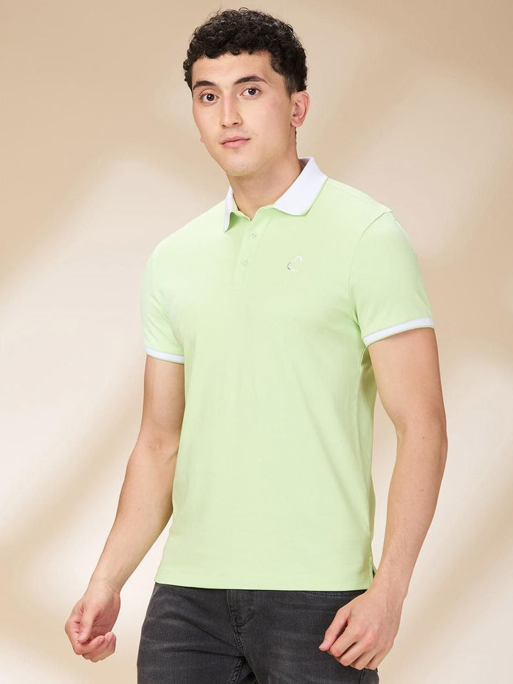 Being Human Men Solid Polo Collar Cotton Slim Fit T-shirt
