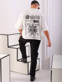 The Indian Garage Co Men Spread Collar Graphic Printed Cotton Boxy Casual Shirt