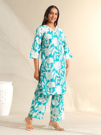 Mamicha Women Floral Printed Regular Pure Cotton Kurta with Palazzos