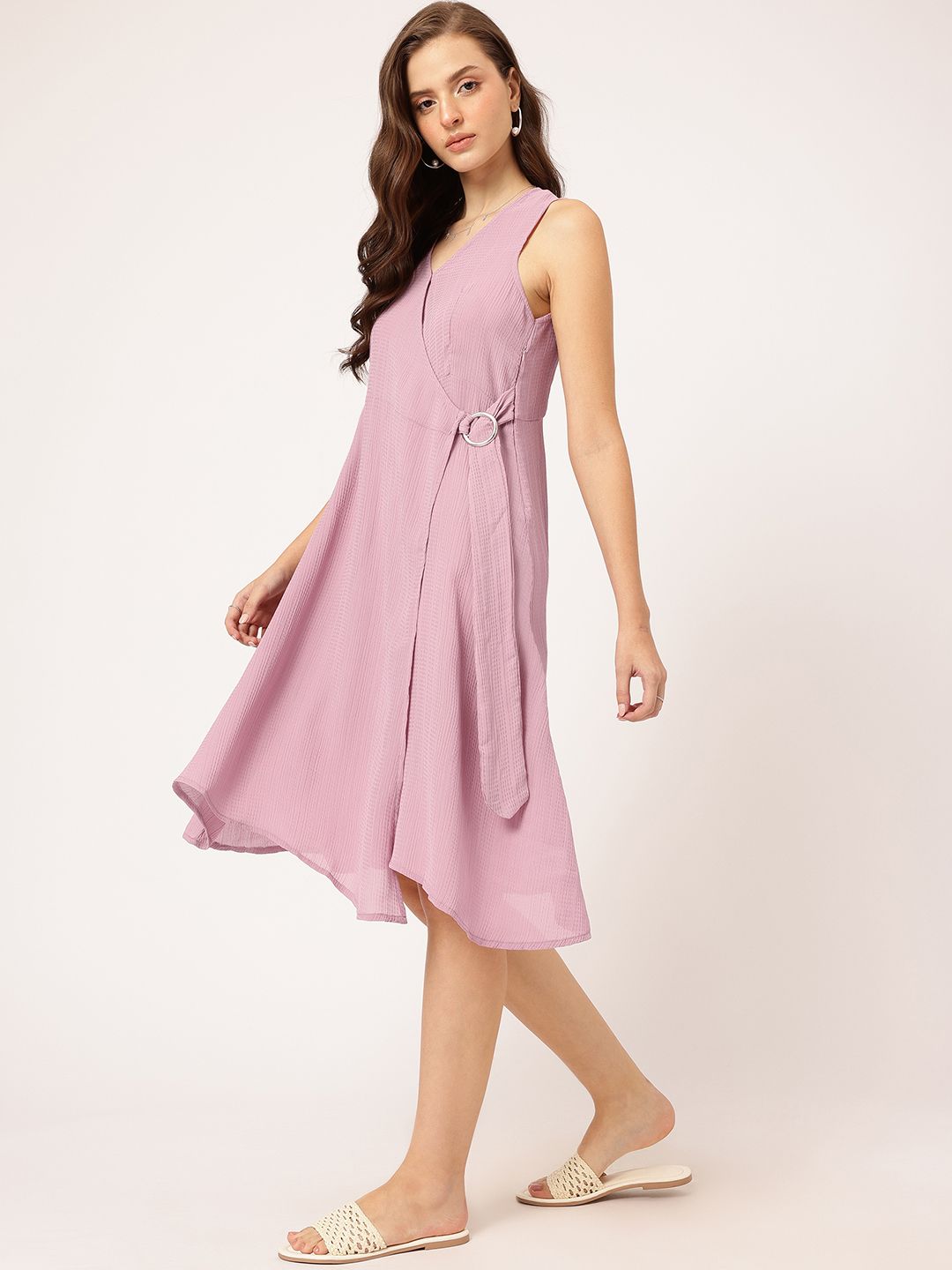 DressBerry Self-Designed A-line Dress with Belted Hoop