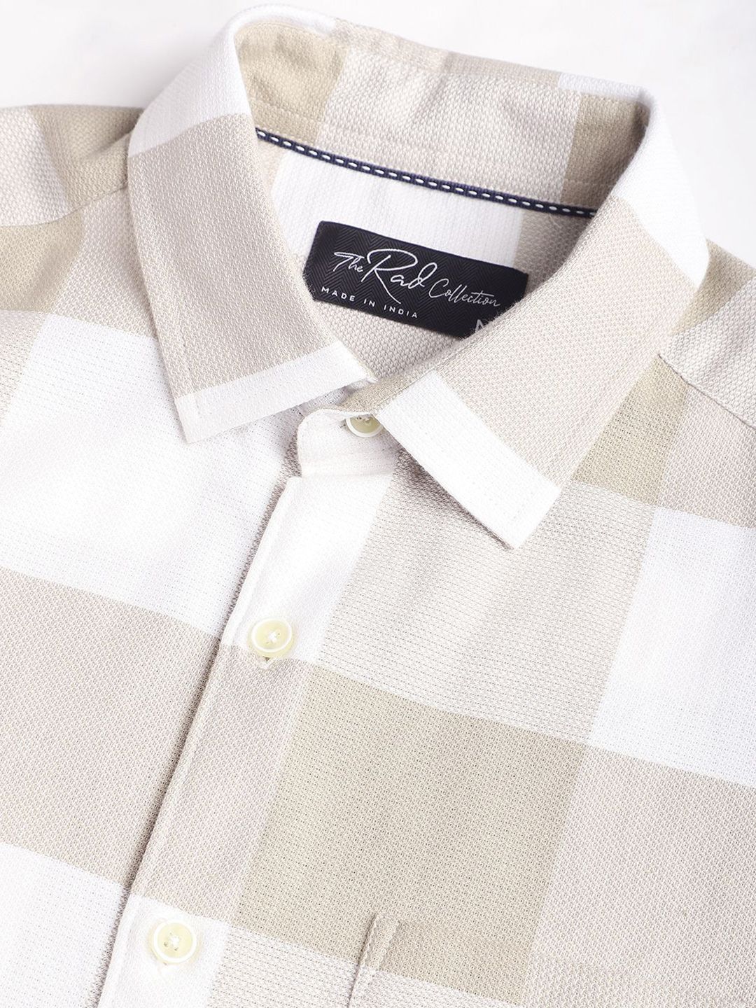 VASTRADO Men Classic Slim Fit Opaque Checked Casual Shirt