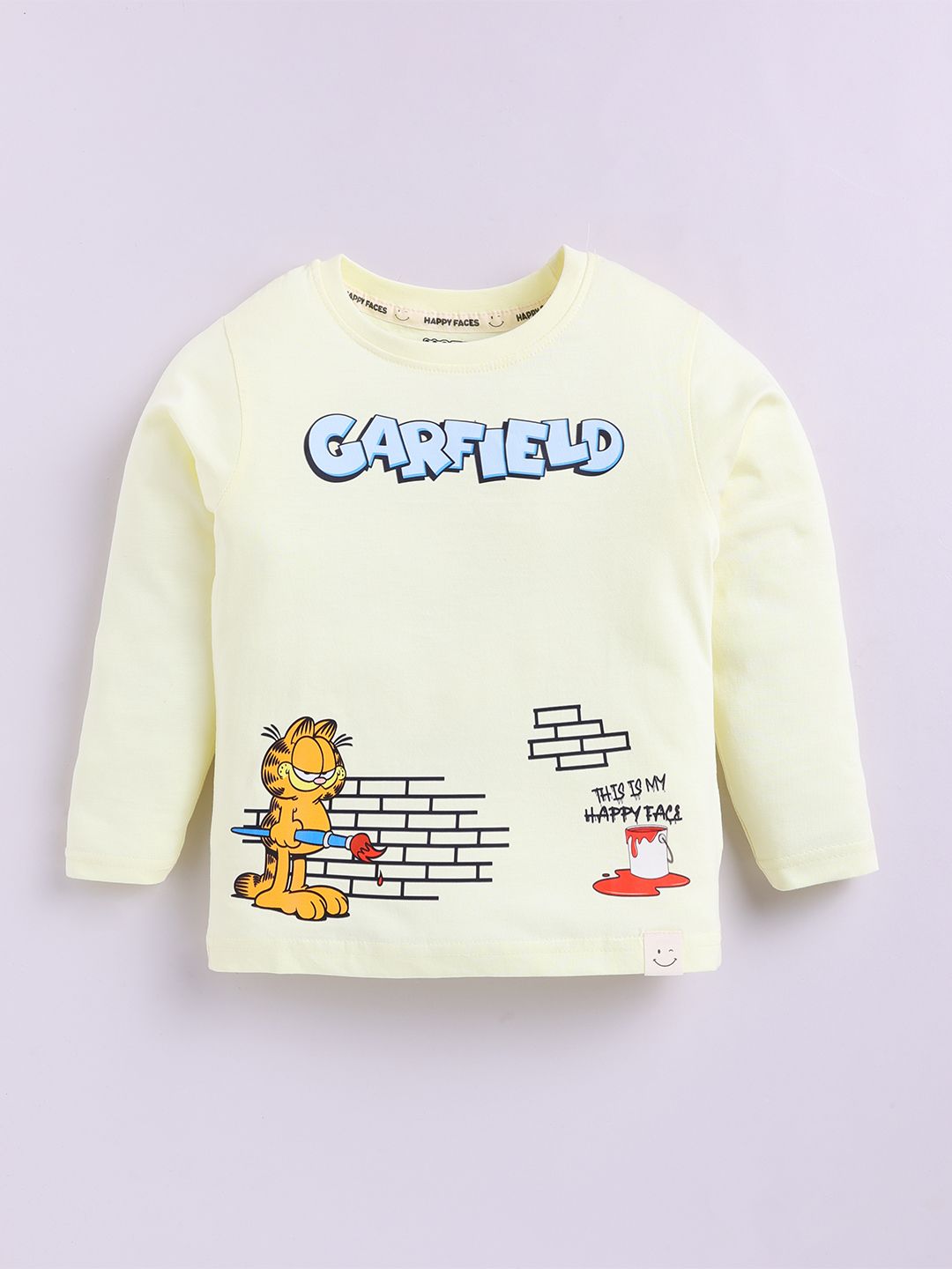Happy Faces Kids Girls Garfield Printed Pure Cotton T-Shirt