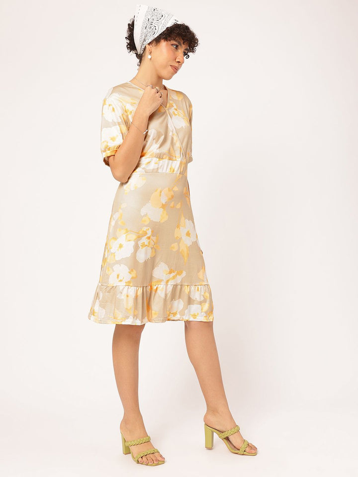 DressBerry Floral Flounce Sheath Dress