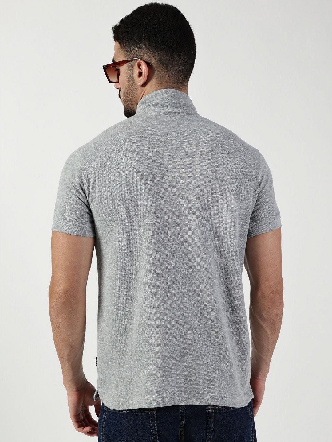 Thomas Scott Men High Neck Solid Casual T-shirt