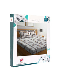 Myntra Elegant Homes Off White & Black Geometric Printed Dilengkapi 300 TC King Bedsheet dengan 2 Sarung Bantal