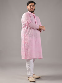 SOJANYA PLUS Plus Size Men Ethnic Motifs Embroidered Pure Cotton Kurta With Pyjamas