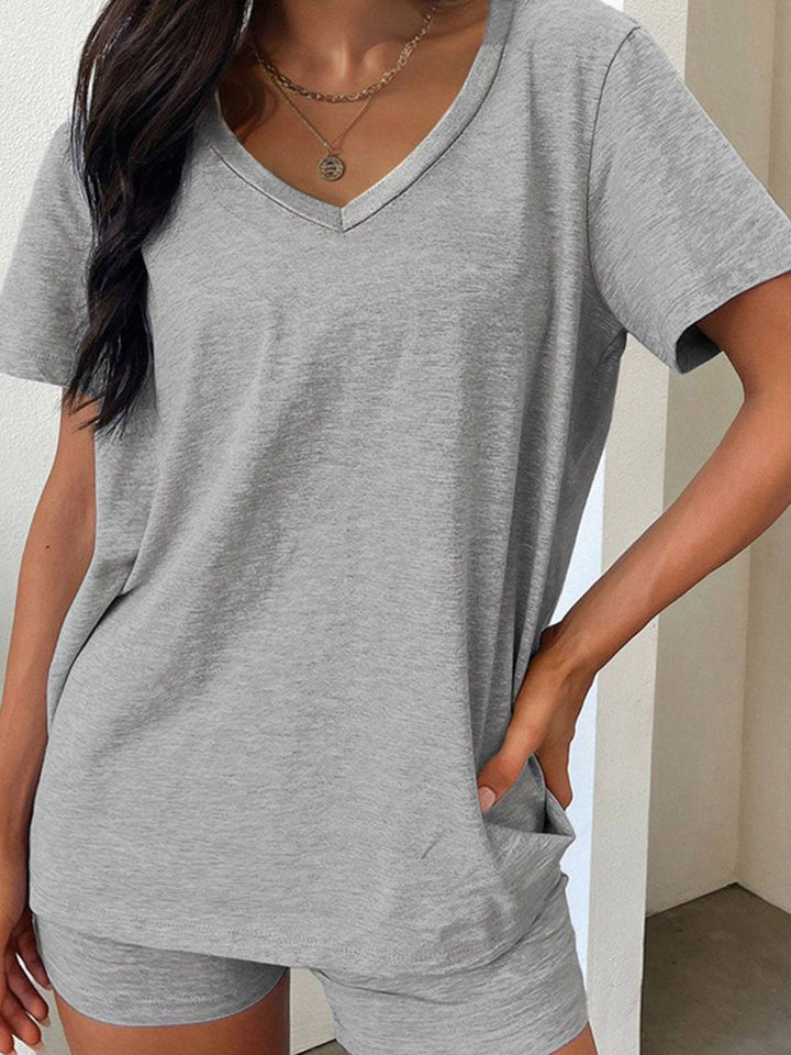 DressBerry V-Neck T-Shirt With Shorts Co-Ords