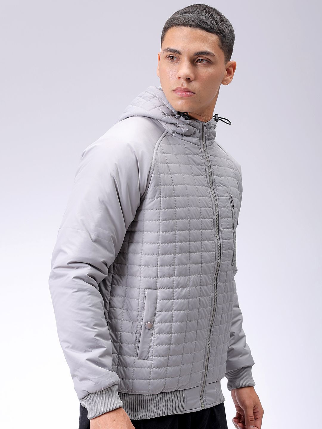 The Indian Garage Co Men Hooded Slim Fit Bomber Jacket