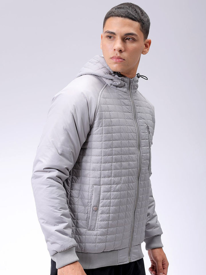 The Indian Garage Co Men Hooded Slim Fit Bomber Jacket