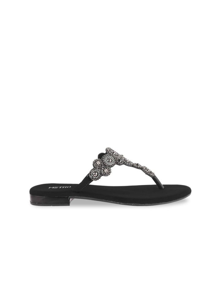 Metro Embellished Synthetic Flats Sandals