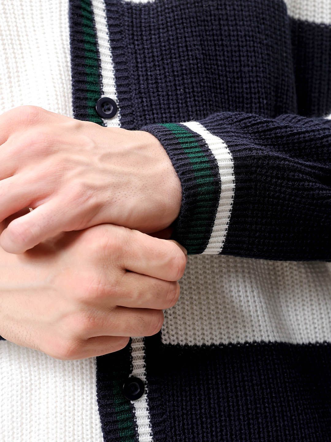 The Indian Garage Co Men Colourblocked Cardigan