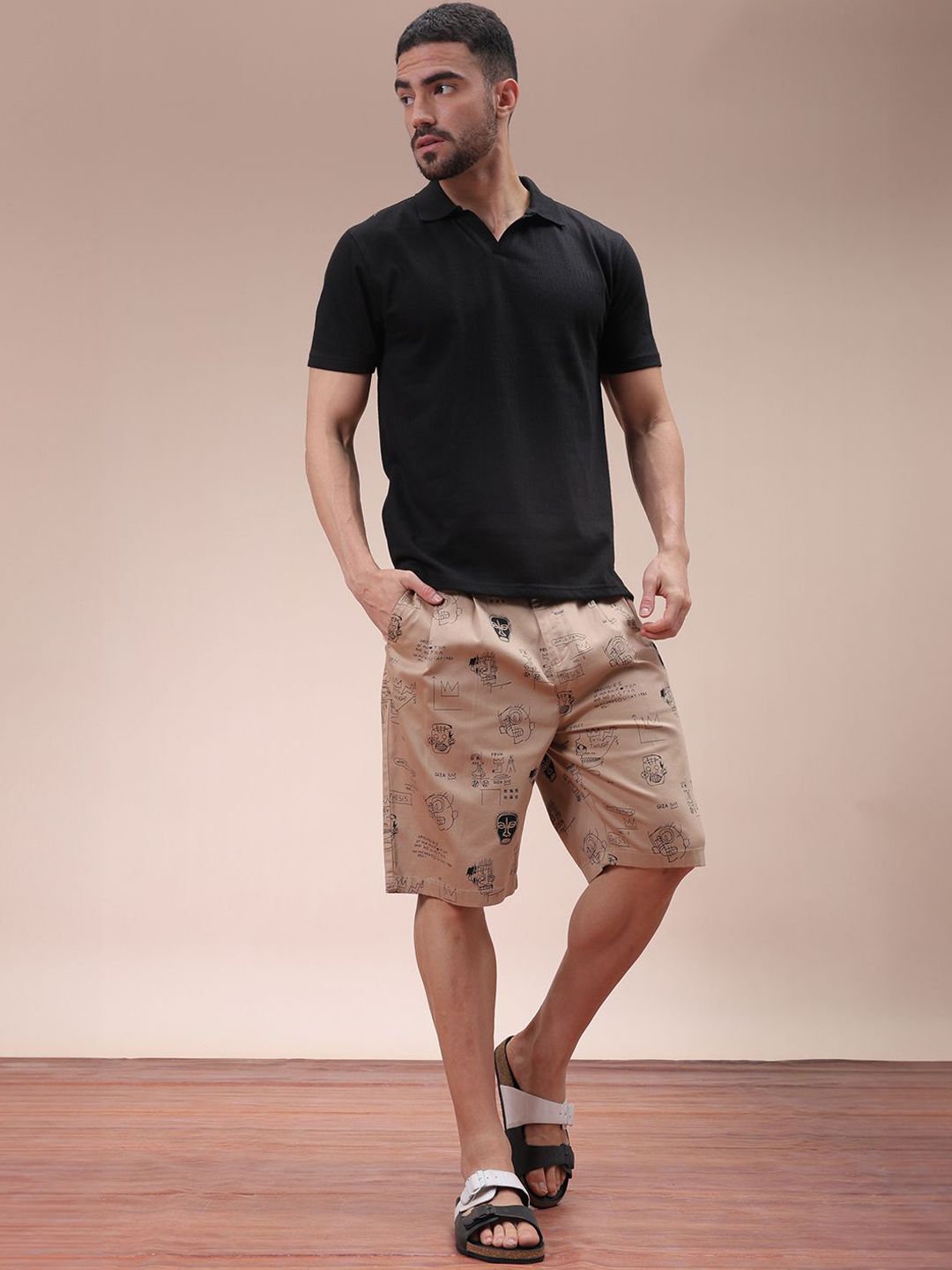 The Indian Garage Co Men Mid-Rise Printed Shorts