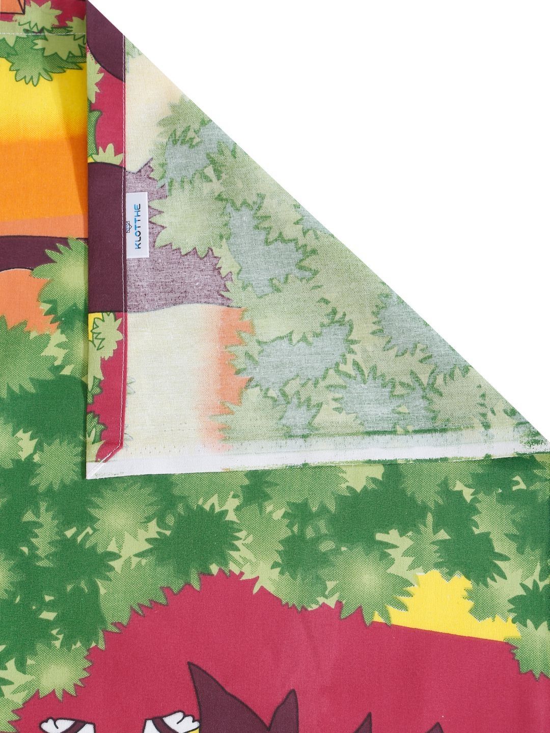 KLOTTHE Red Animal Pure Cotton 400 TC Single Superfine Bedsheet with a Pillow Cover-89 x 59 inches