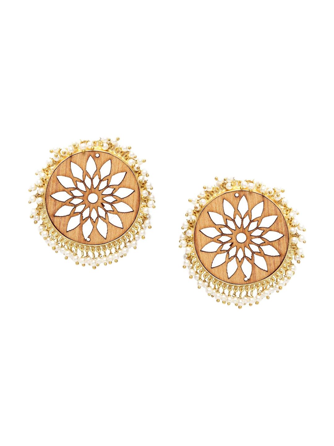 DressBerry Gold-Plated Contemporary Beaded Drop Earrings